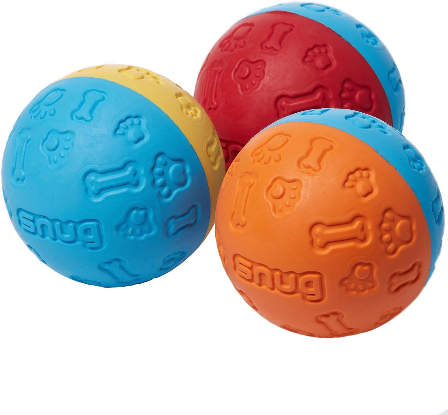 Indestructible rubber dog balls, tennis ball size 3-pack