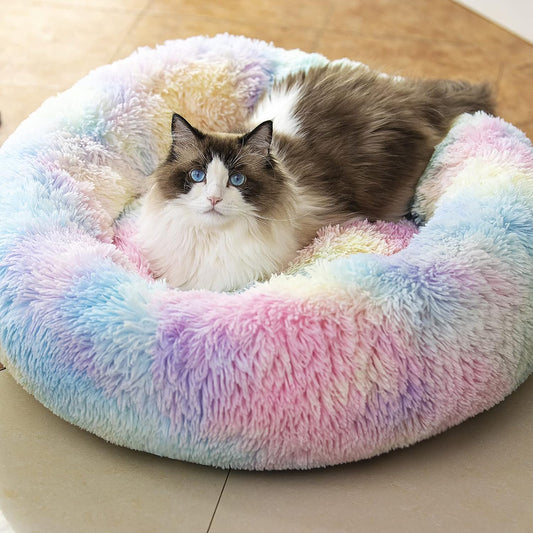 Rainbow CloudNest™ Calming Pet Bed – The Cozy Retreat Pets Never Want to Leave