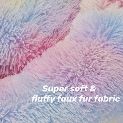 Rainbow CloudNest™ Calming Pet Bed – The Cozy Retreat Pets Never Want to Leave