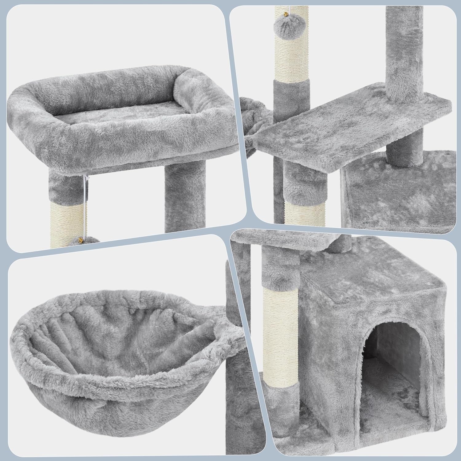 34" Cat Tree Tower for Indoor Cats – Plush Cat Condo, Cozy Basket Bed & Multi-Level Activity Center