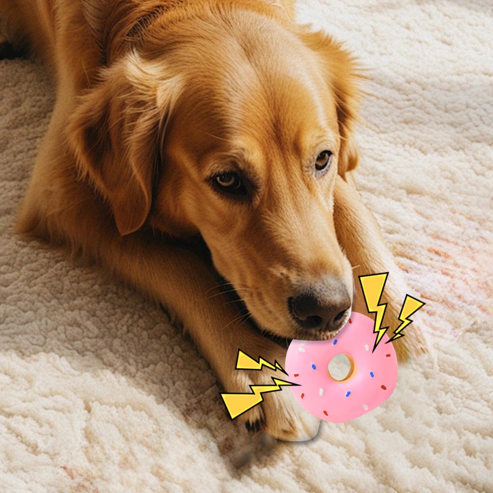 Latex Dog Squeaky Donut Shaped Chew for Puppies Durable Chewing for Teething Dogs Interactive Extra Large Dog Aggressive Durable Squeaky Dog for Aggressive Chewers Dog Small Breed Squeaky Dog Big Dogs