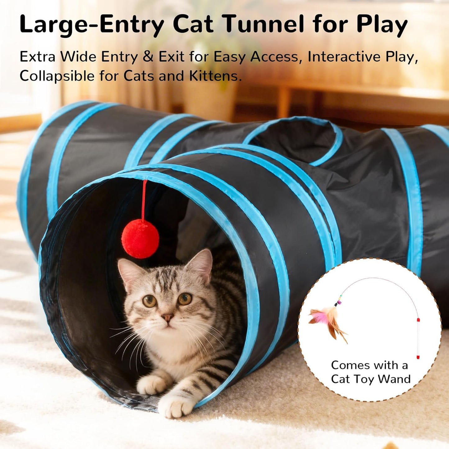 Adventure Tunnel™ – 3-Way Interactive Play Tunnel for Cats
