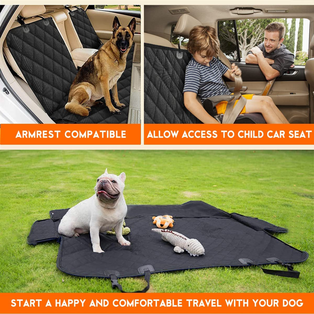 Waterproof Dog Car Seat Cover – Non-Slip Back Seat Protector for Cars, SUVs & Trucks