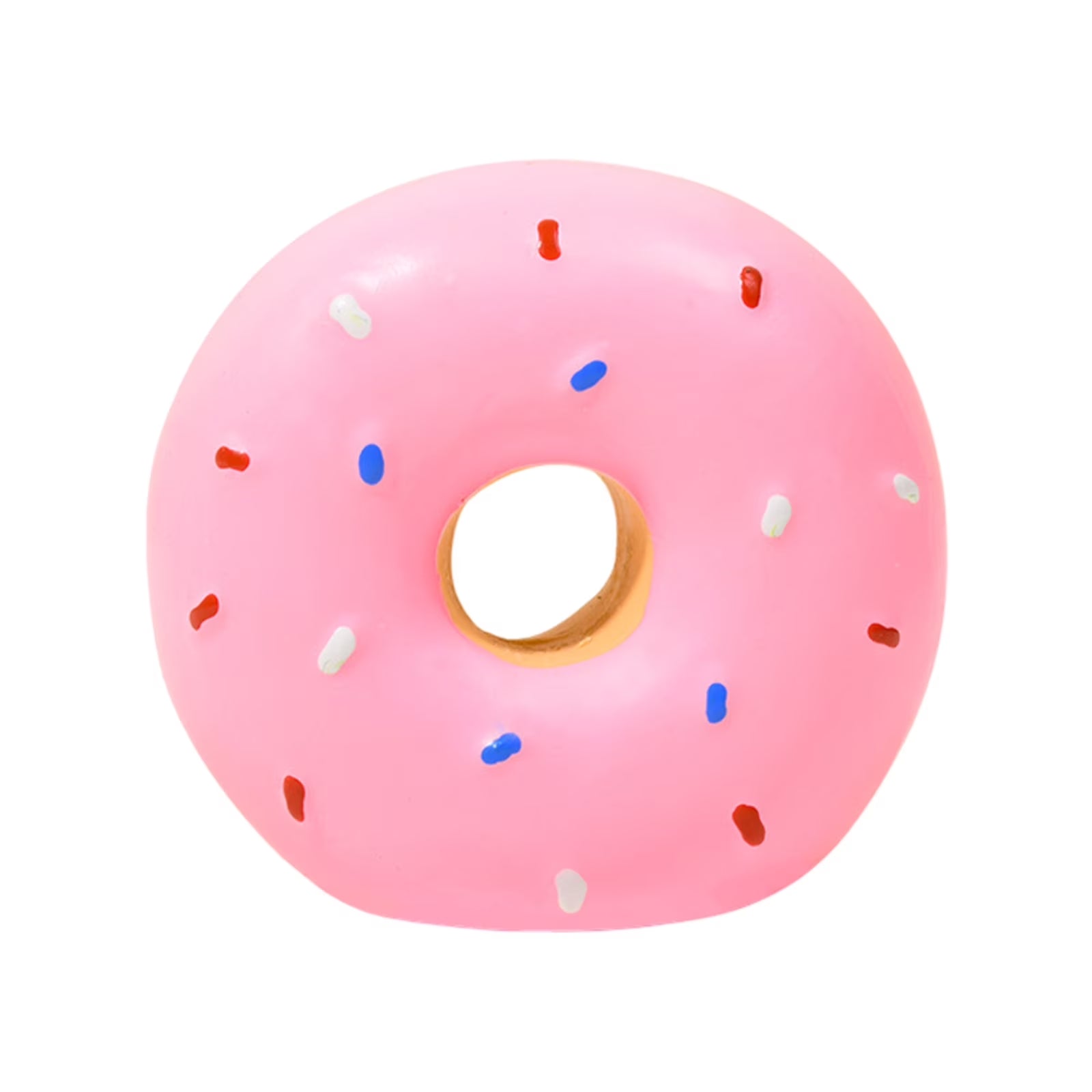 Squeaky latex donut chew toy for dogs