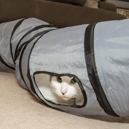 Interactive S-Shaped Cat Tunnel – Collapsible Pop-Up Hideaway Toy with Hanging Ball for Indoor Cats