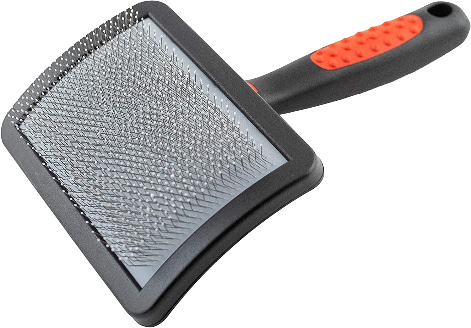 Professional Curved Slicker Brush for Dogs – Gentle Deshedding & Detangling Grooming Brush with Soft-Tip Pins