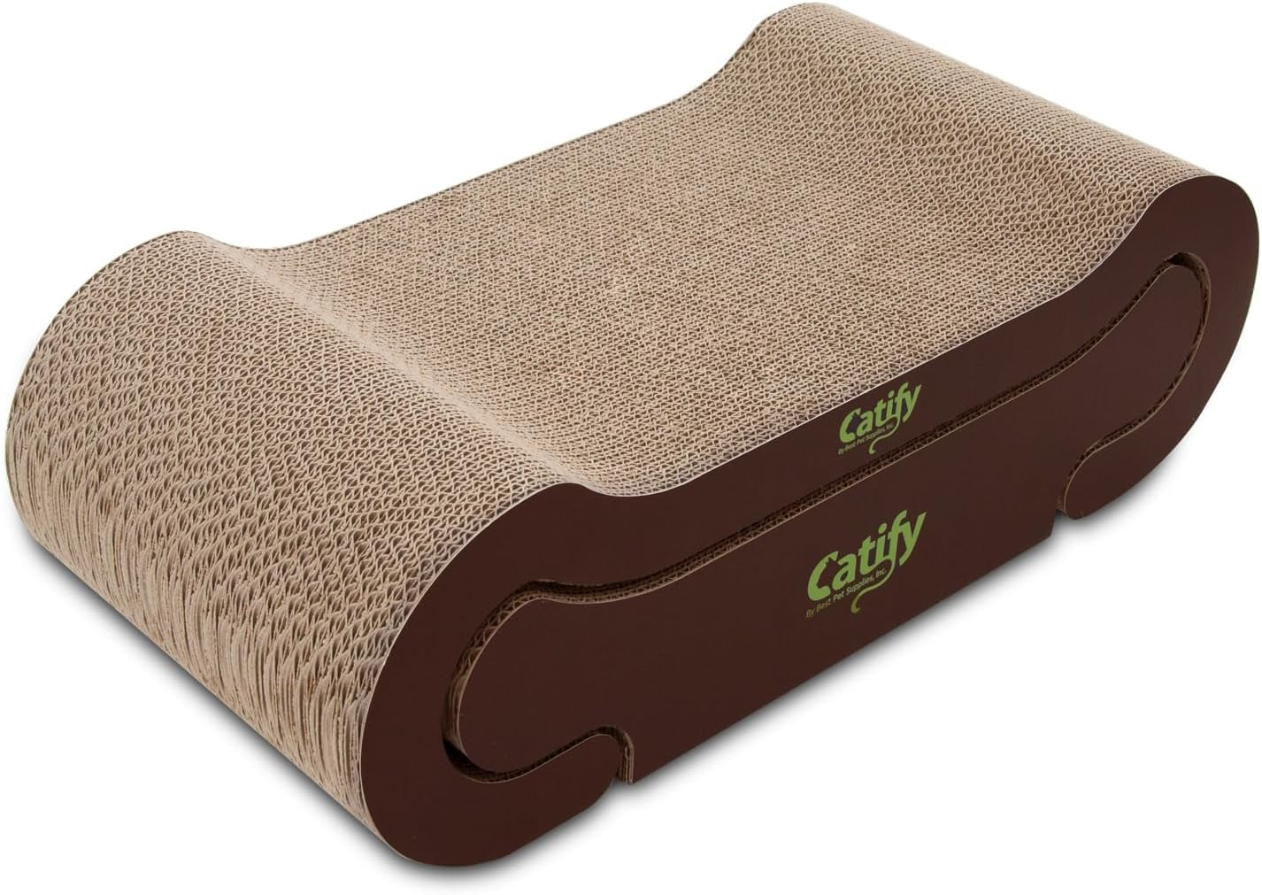 Cardboard cat scratcher lounger, claw-safe cat bed and scratch pad