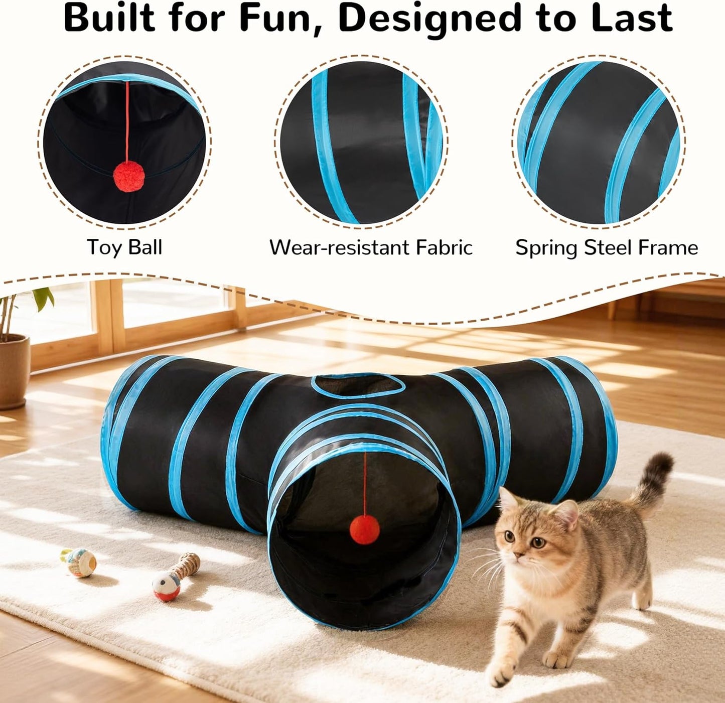 Adventure Tunnel™ – 3-Way Interactive Play Tunnel for Cats