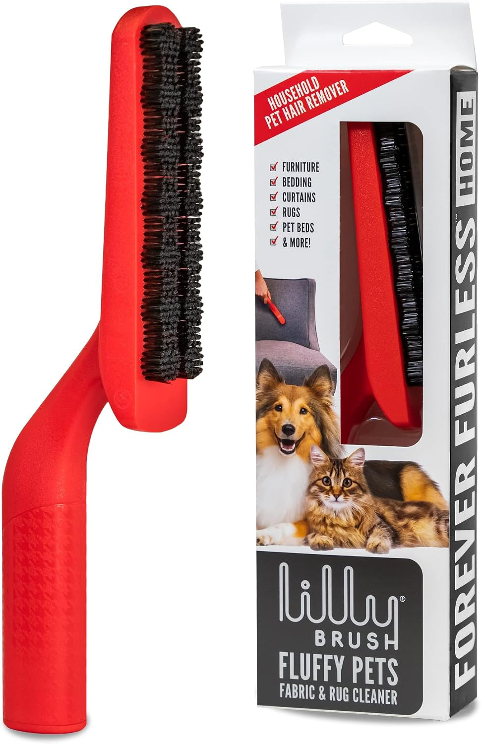 Fluffy pet hair brush for long-haired double-coated pets